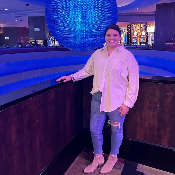 Amazon Beige Button Down - Picture 3 of 3